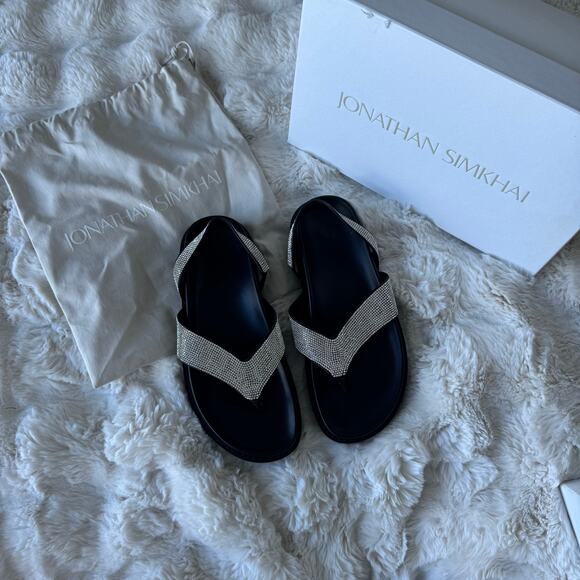 Jonathan Simkhai Talie Crystal Platform Sandals - Size 37 (US 7) - Picture 1 of 11